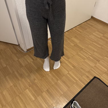 grey trousers