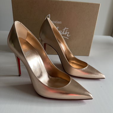 Décolleté tacco Christian Louboutin Kate rosa oro/champagne