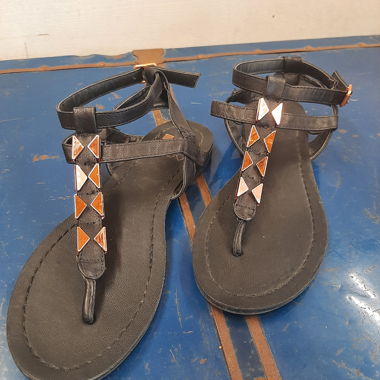 Black Strap Sandals