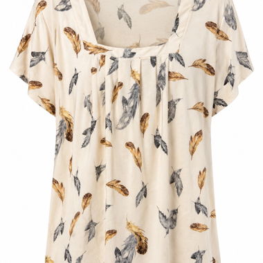 Blouse femme à imprimé plumes