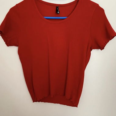 Rotes Strick T-Shirt 