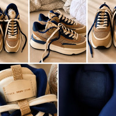 Sneaker Bershka beige e blu
