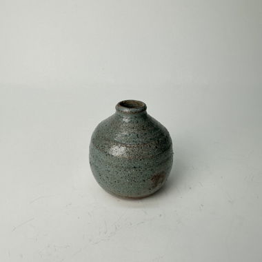 Kleine vintage Keramikvase türkis signiert