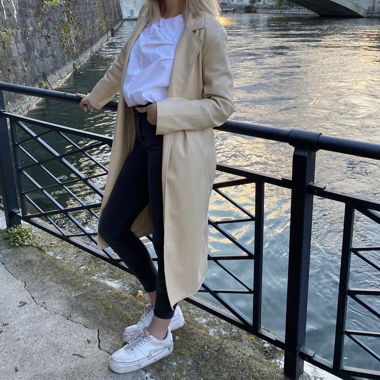 Trench beige Zara in similpelle 