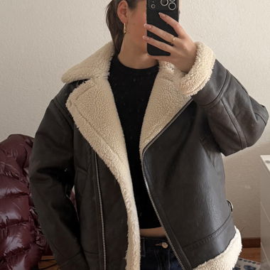 Winter Plüsch Lederjacke