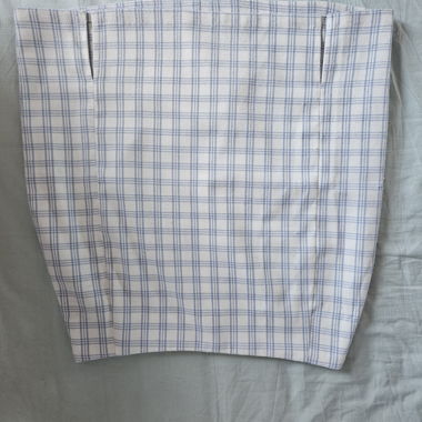 Ruby Plaid Skirt with White and Blue