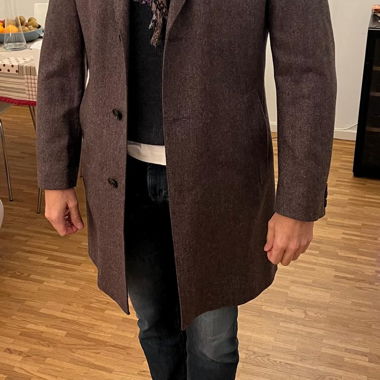 Hugo Boss Herren Mantel, wie neu, braun meliert