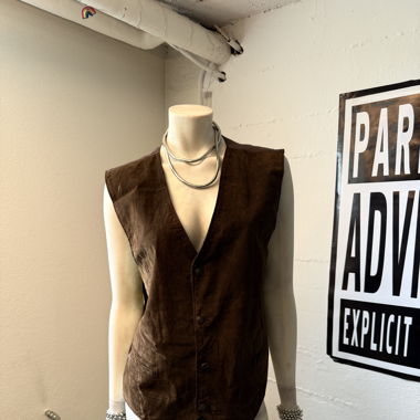 brown leather jazz vest