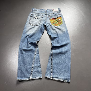  Embroidered True Religion Jeans Gr. L (A128)