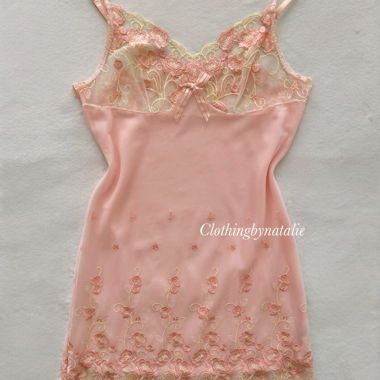 Besticktes Sheer-Mesh-Slip Grösse S
