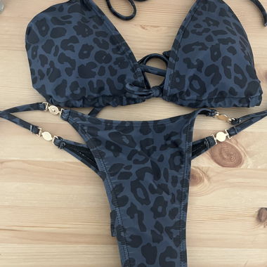 Set bikini leopardo nero