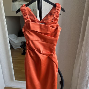 Orange satin dress