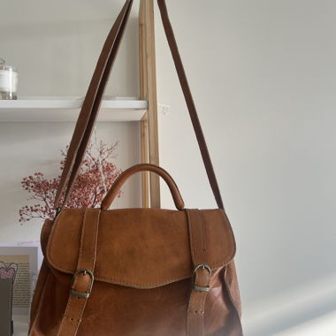 Vintage-Bag aus braunem Leder von Brandy Melville