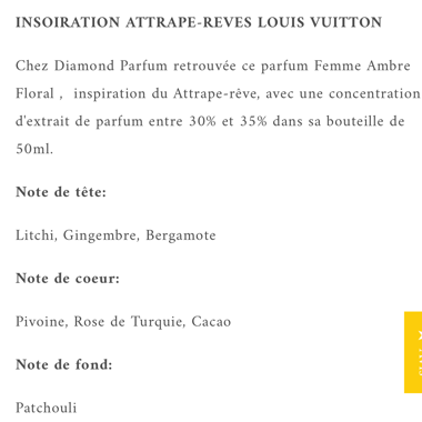 Parfum inspiration Louis Vuitton en 50 ml