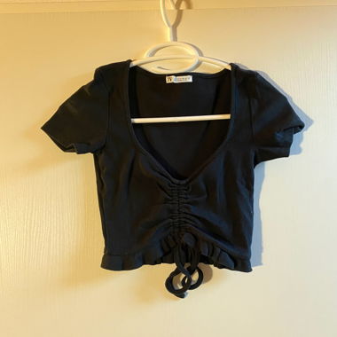 Zara black ribbed crop top