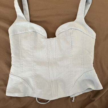 Top style corset bleu claire Zara 