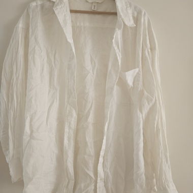 White Linen Blouse M