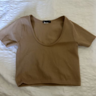 T-shirt côtelé marron
