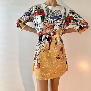 Dress with Parisian print