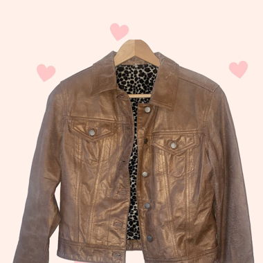 Veste en cuir, dorée taille xs-s