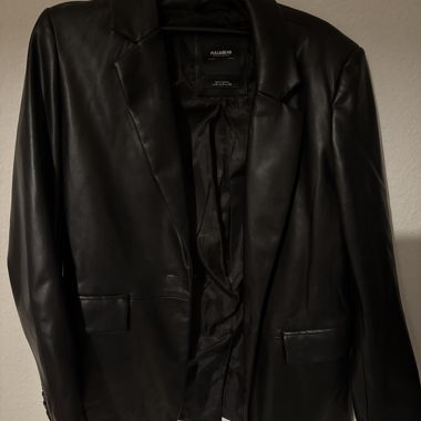 Black Leather-Look Blazer