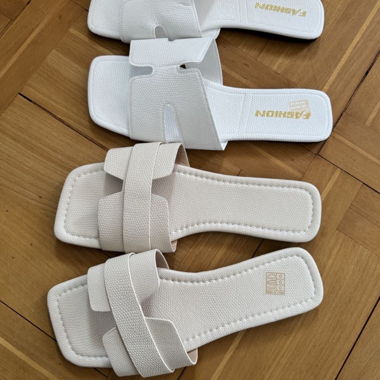 2 Paar Damen Sandalen Gr. 41, weiss & beige, neu