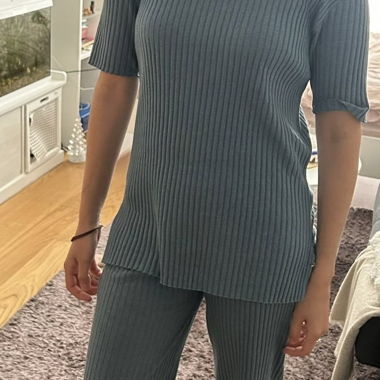 Ribbed set of top and pants