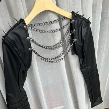 Dolls Kill, chain bolero, XXS, metal & goth