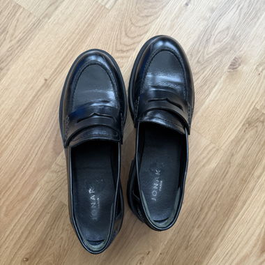 Black Jonak Paris chunky leather loafers