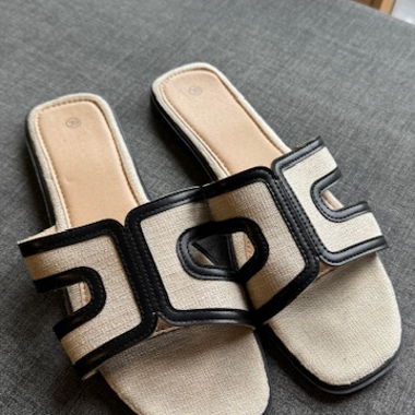 Sandales mules bicolores