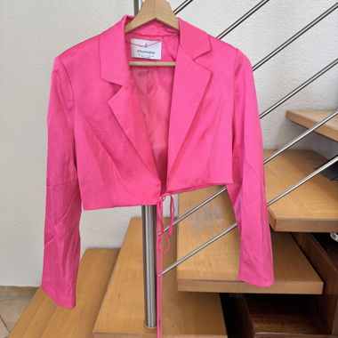Stradivarius Pink Cropped Blazer