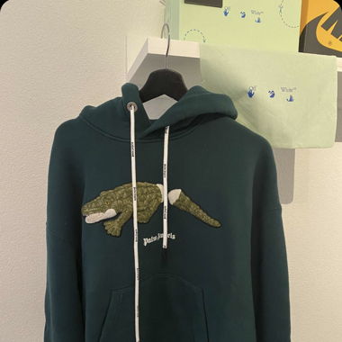 Palm Amgels Green Crocodile Hoodie