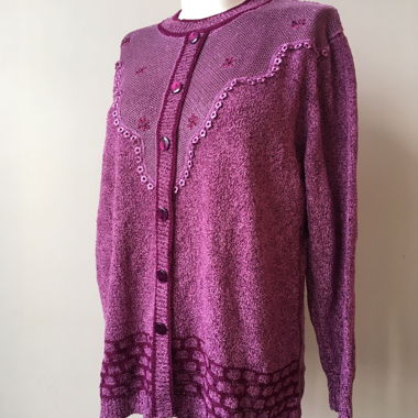 Violetter Vintage-Pullover