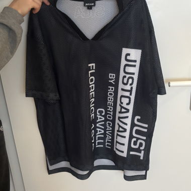 Just Cavalli T-shirt in mesh nero Taglia L