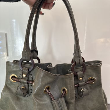 Borsa Roberto Cavalli Pelle Verde Militare