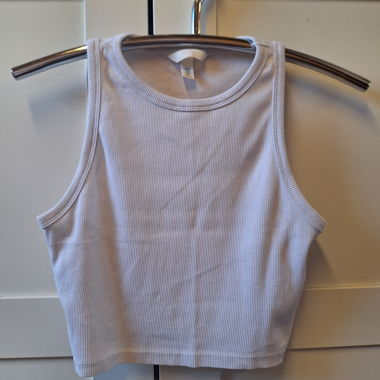 Geripptes H&M Crop Top weiss, Grösse M