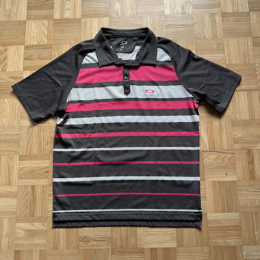 Oakley striped polo shirt L