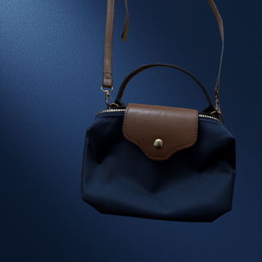 Schultertasche blau-braun