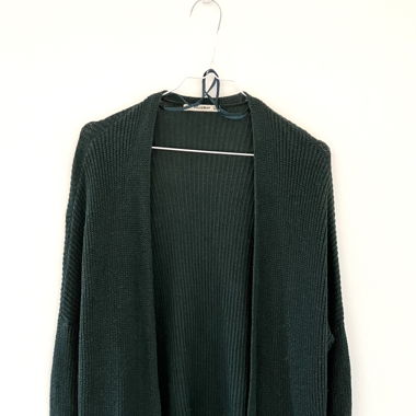Cardigan long vert sapin