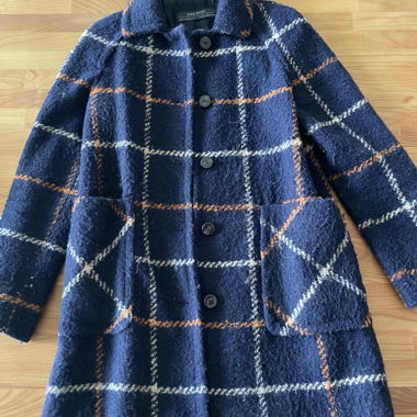 Cappotto a quadri Zara Basic navy