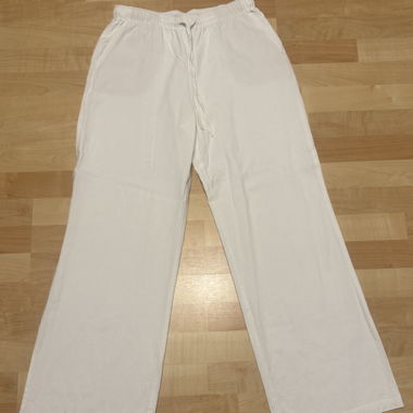 Pantalon en lin blanc, Stradivarius, taille M