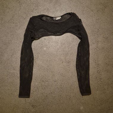 Pull&Bear schwarzes Mesh-Cropped-Top Shrug M