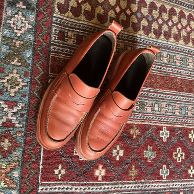Rote Leder-Loafer Grösse 39