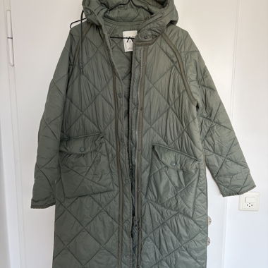 Cappotto trapuntato ZARA kaki XS