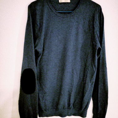 Maglione grigio Celio con toppine ai gomiti