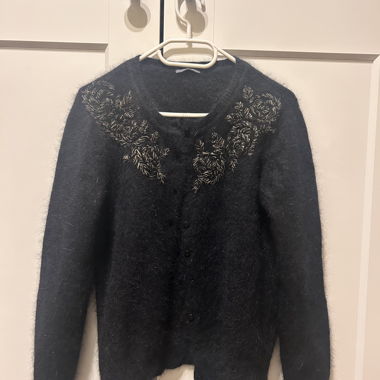 Cardigan nero in mohair