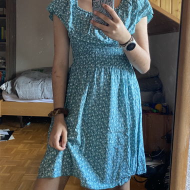 Robe fleurie turquoise
