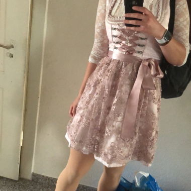 Pink lace Dirndl dress