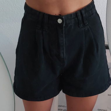 Baggy Black Denim Shorts