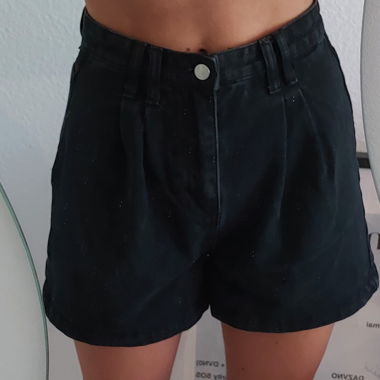 Baggy Black Denim Shorts